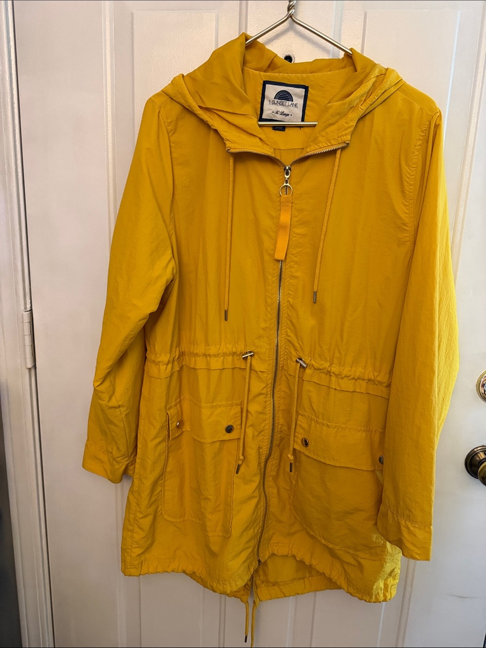 Lightweight Hooded Utility Jacket in Bright Yellow